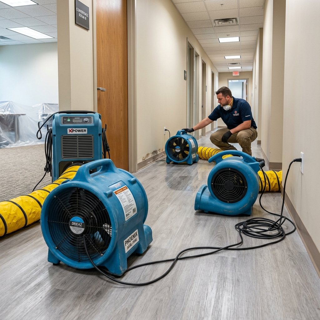 Professional water removal service restoring a water-damaged home
